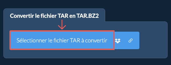 Convertir le fichier TAR en TAR.BZ2