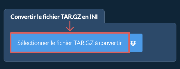 Convertir le fichier TAR.GZ en INI