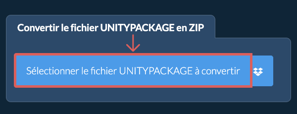 Convertir le fichier UNITYPACKAGE en ZIP