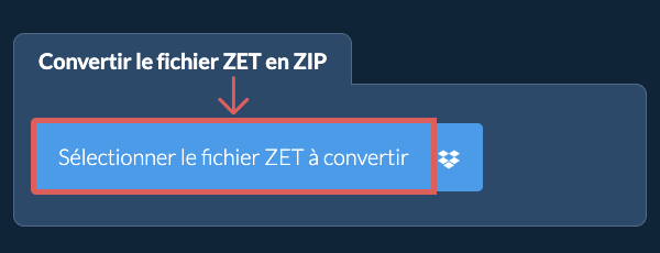 Convertir le fichier ZET en ZIP