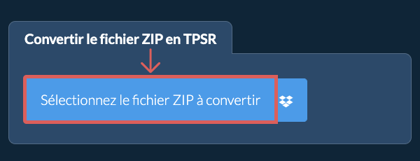 Convertir le fichier ZIP en TPSR