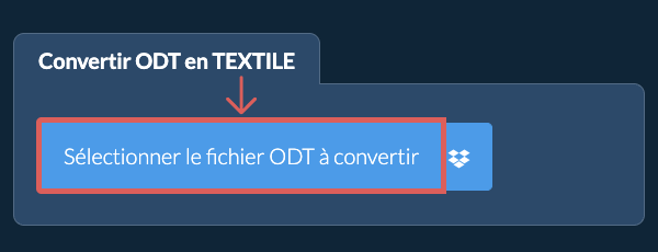 Convertir ODT en TEXTILE