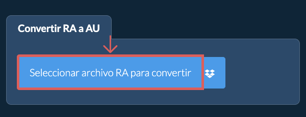 Convertir RA a AU