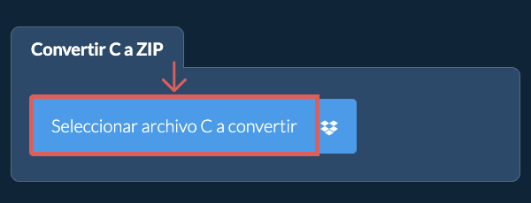 Convertir C a ZIP