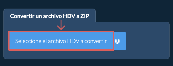 Convertir un archivo HDV a ZIP