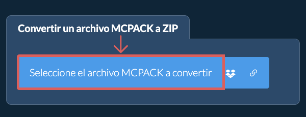 Convertir un archivo MCPACK a ZIP