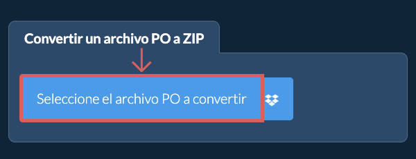 Convertir un archivo PO a ZIP
