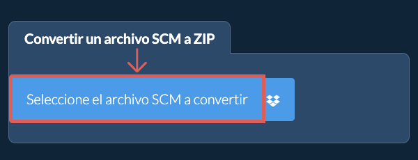 Convertir un archivo SCM a ZIP