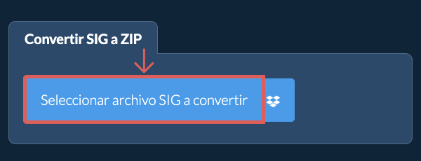 Convertir SIG a ZIP