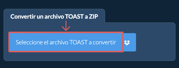 Convertir un archivo TOAST a ZIP