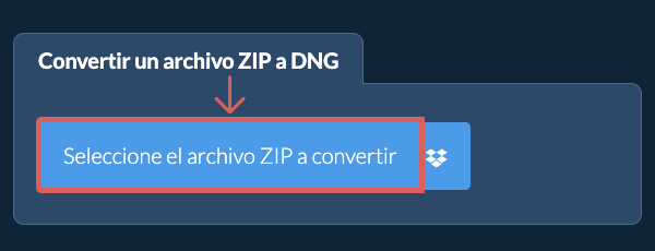 Convertir un archivo ZIP a DNG