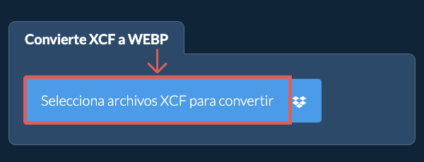 Convierte XCF a WEBP