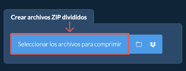 Crear archivos ZIP divididos