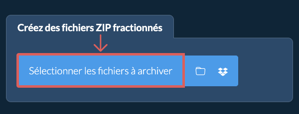 Créez des fichiers ZIP fractionnés
