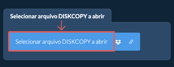 Selecionar arquivo DISKCOPY a abrir