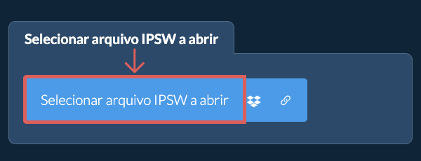 Selecionar arquivo IPSW a abrir