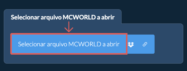 Selecionar arquivo MCWORLD a abrir