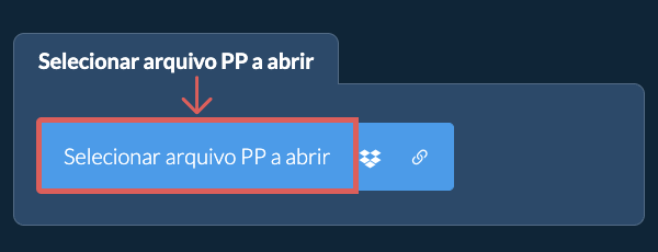 Selecionar arquivo PP a abrir