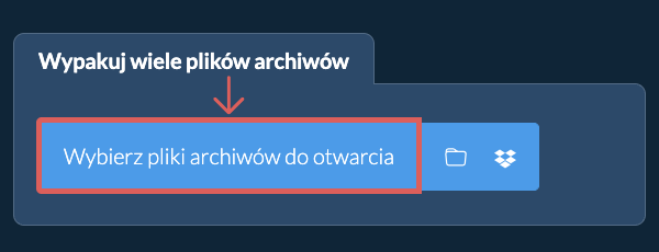 Wypakuj wiele plików archiwów