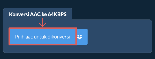 Konversi aac ke 64kbps