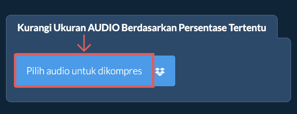 Kurangi Ukuran audio Sebesar persentase tertentu