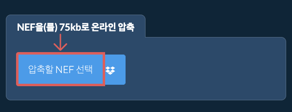 NEF을(를) 75kb로 온라인 압축