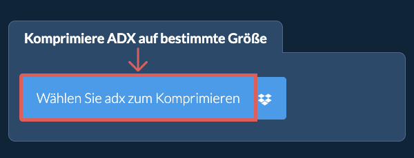 Komprimieren Sie adx unter einer bestimmten Größe