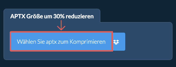 aptx Größe um 30% reduzieren