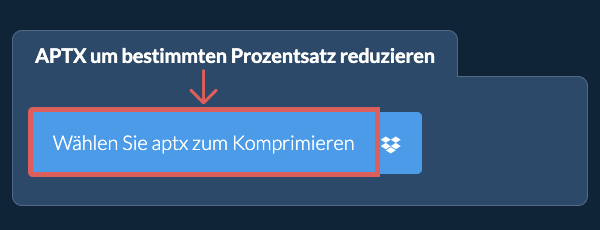 aptx Größe um einen bestimmten Prozentsatz reduzieren