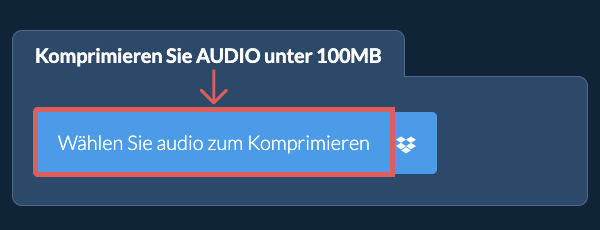 Komprimieren Sie audio unter 100MB