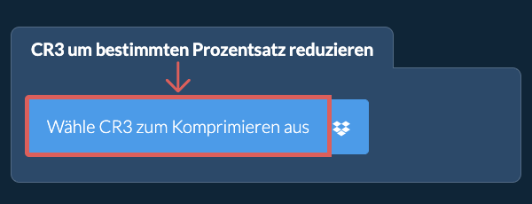 Größe von CR3 um einen bestimmten Prozentsatz reduzieren