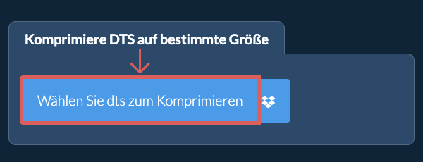Komprimieren Sie dts unter einer bestimmten Größe