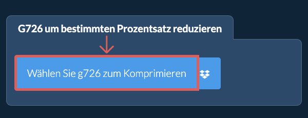 g726 Größe um einen bestimmten Prozentsatz reduzieren