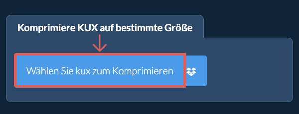 Komprimieren Sie kux unter einer bestimmten Größe