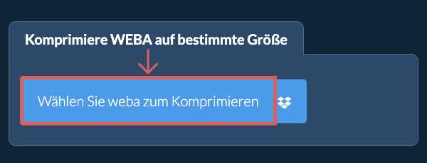 Komprimieren Sie weba unter einer bestimmten Größe