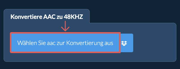 Wählen Sie aac zur Konvertierung aus