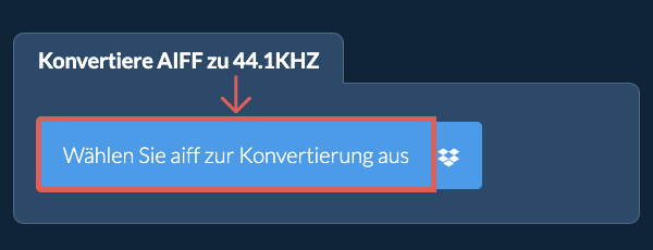 Wählen Sie aiff zur Konvertierung aus