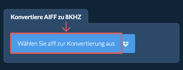 Wählen Sie aiff zur Konvertierung aus