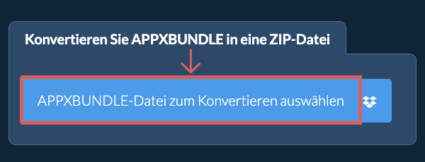 Konvertieren Sie APPXBUNDLE in eine ZIP-Datei