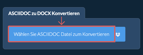 Konvertiere ASCIIDOC in DOCX