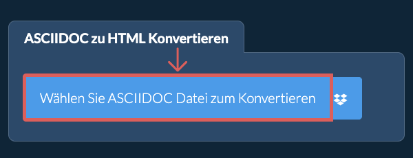 Konvertiere ASCIIDOC in HTML