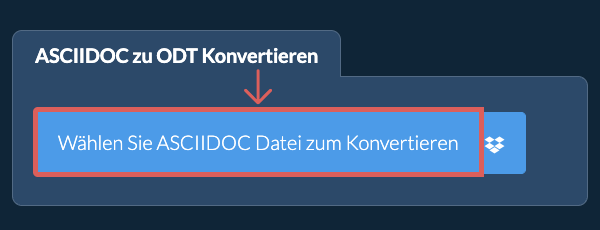 Konvertiere ASCIIDOC in ODT