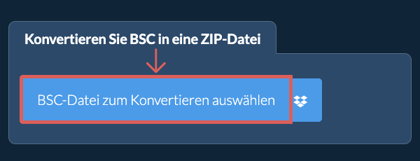 Konvertieren Sie BSC in eine ZIP-Datei
