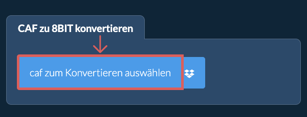 caf zu 8bit konvertieren
