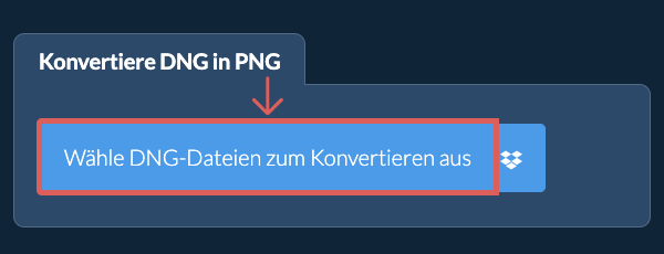 Konvertiere DNG in PNG