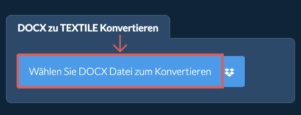 Konvertiere DOCX in TEXTILE