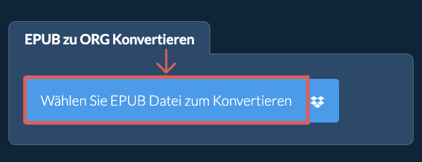 Konvertiere EPUB in ORG