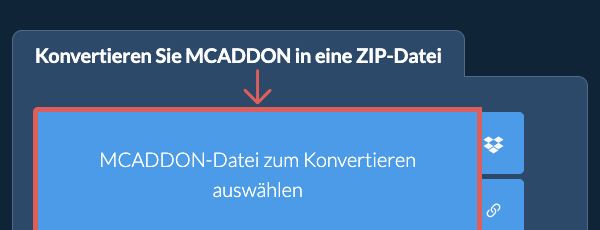 Konvertieren Sie MCADDON in eine ZIP-Datei