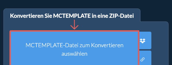Konvertieren Sie MCTEMPLATE in eine ZIP-Datei