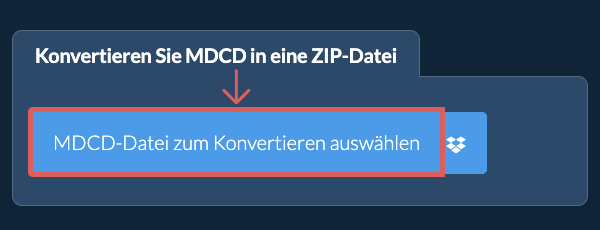 Konvertieren Sie MDCD in eine ZIP-Datei